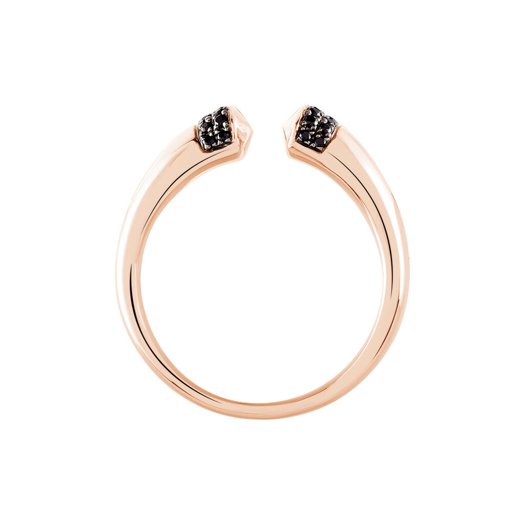 KIARA Damen Ring Rosegold 375 (9 Karat) Zirkonia Schwarz