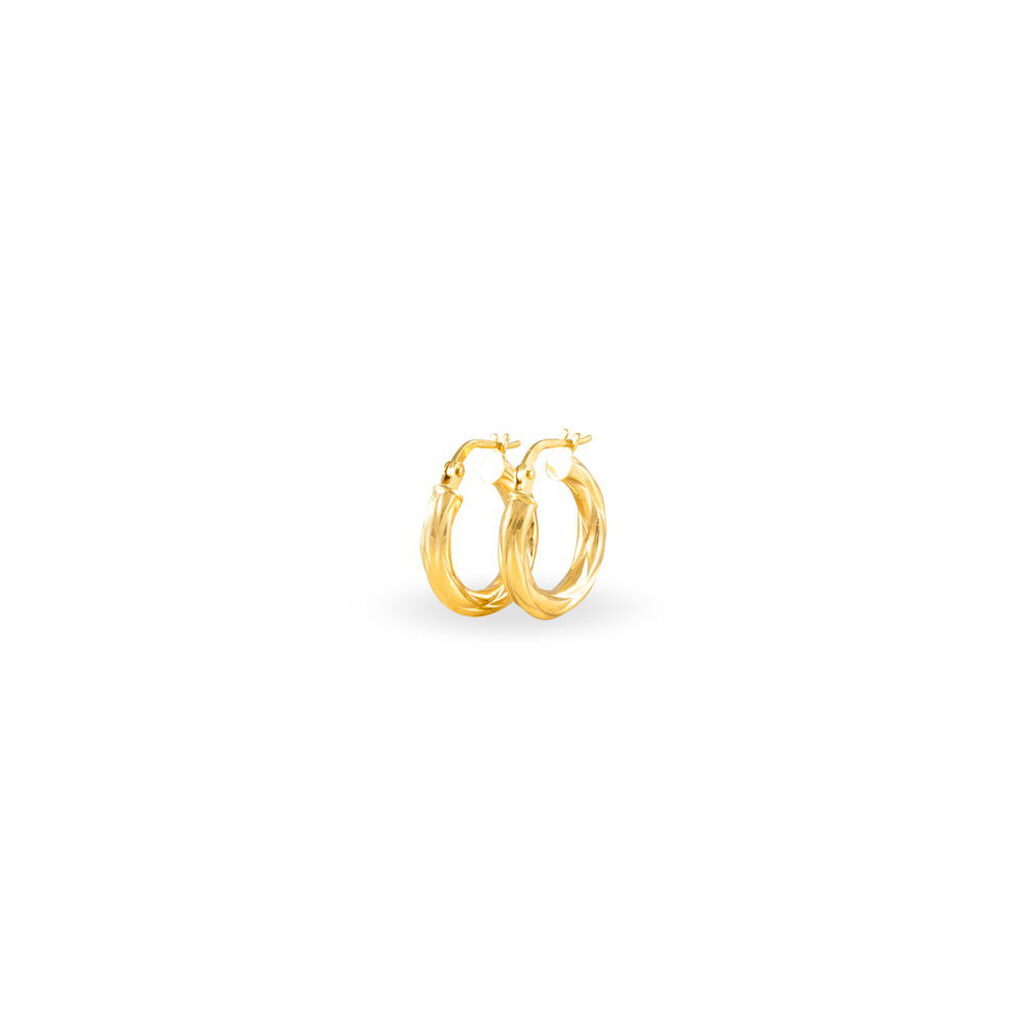ANANAS DRAHT RUND Damen Creolen Gold 375 (9 Karat) B 3 mm