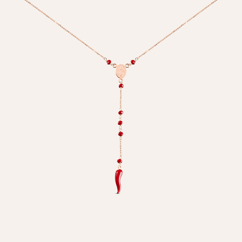 Collana Rosario Silver Soul Argento Rosa Cristallo - Spannringe Damen | OROVIVO