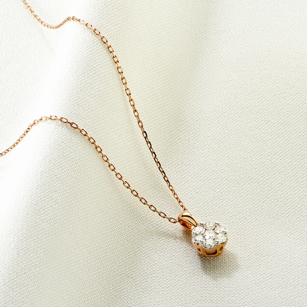 Damen Halskette Roségold 375 Diamanten 0,21ct Merula - Ketten mit Anhänger Damen | OROVIVO