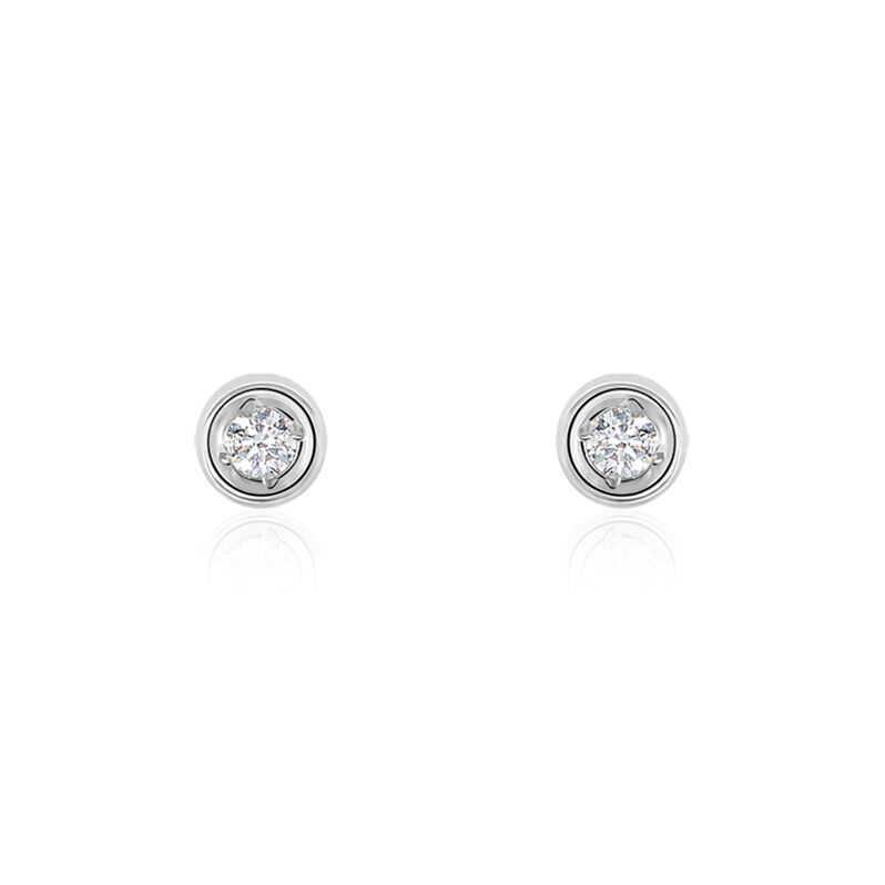 Damen Ohrstecker Weißgold 750 Diamant 0,06ct Milano  - Ohrstecker Damen | OROVIVO