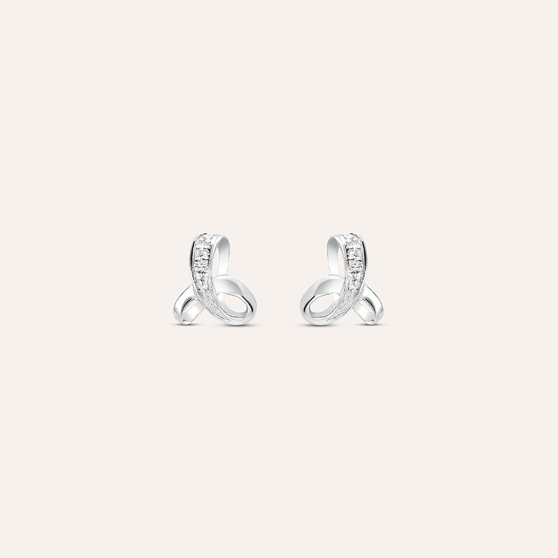 Orecchini Lobo Sophia Oro Bianco Diamante - Spannringe Damen | OROVIVO