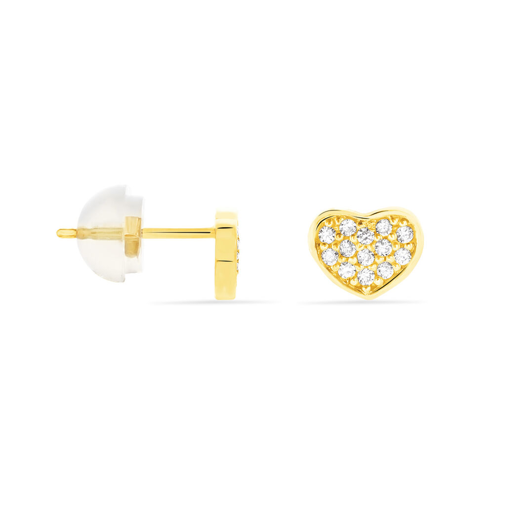 Ohrstecker Gold 375 Zirkonia Herz - Ohrstecker Familie | OROVIVO