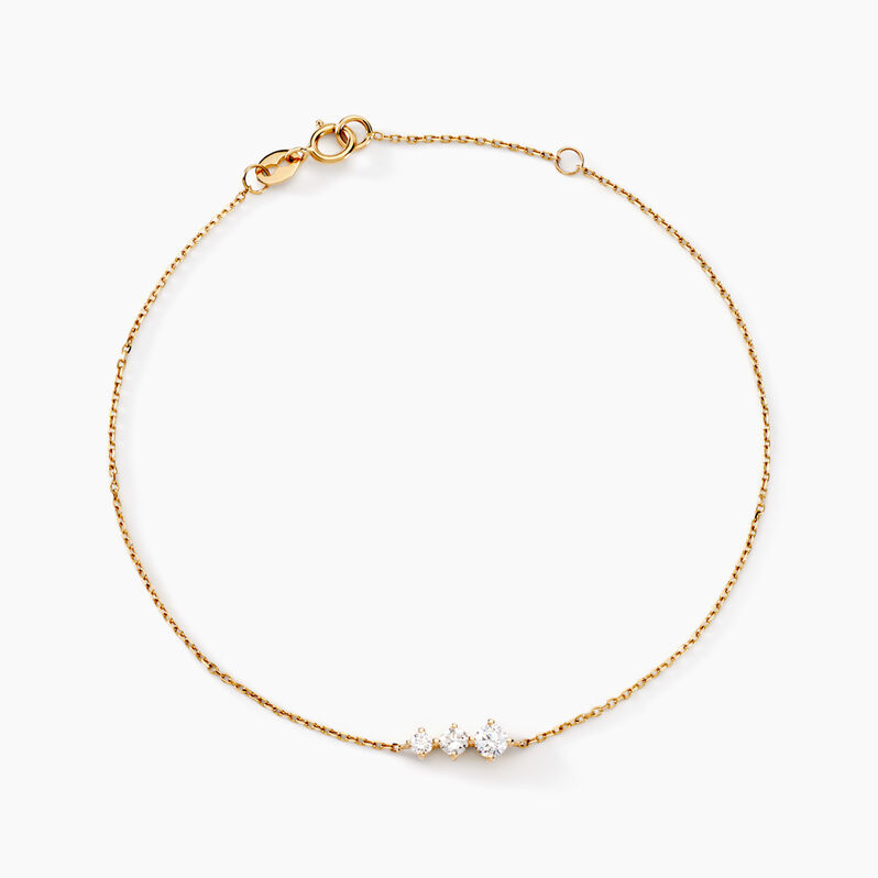 Bracelet Tryphena Or Jaune Diamant Synthétique - Spannringe Damen | OROVIVO