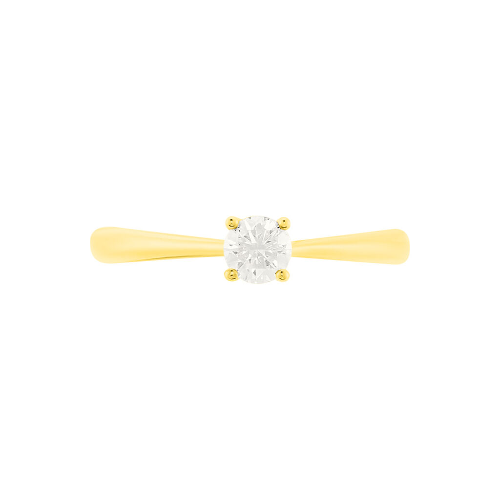 Bague Solitaire Victoria Or Jaune Diamant - Spannringe Damen | OROVIVO