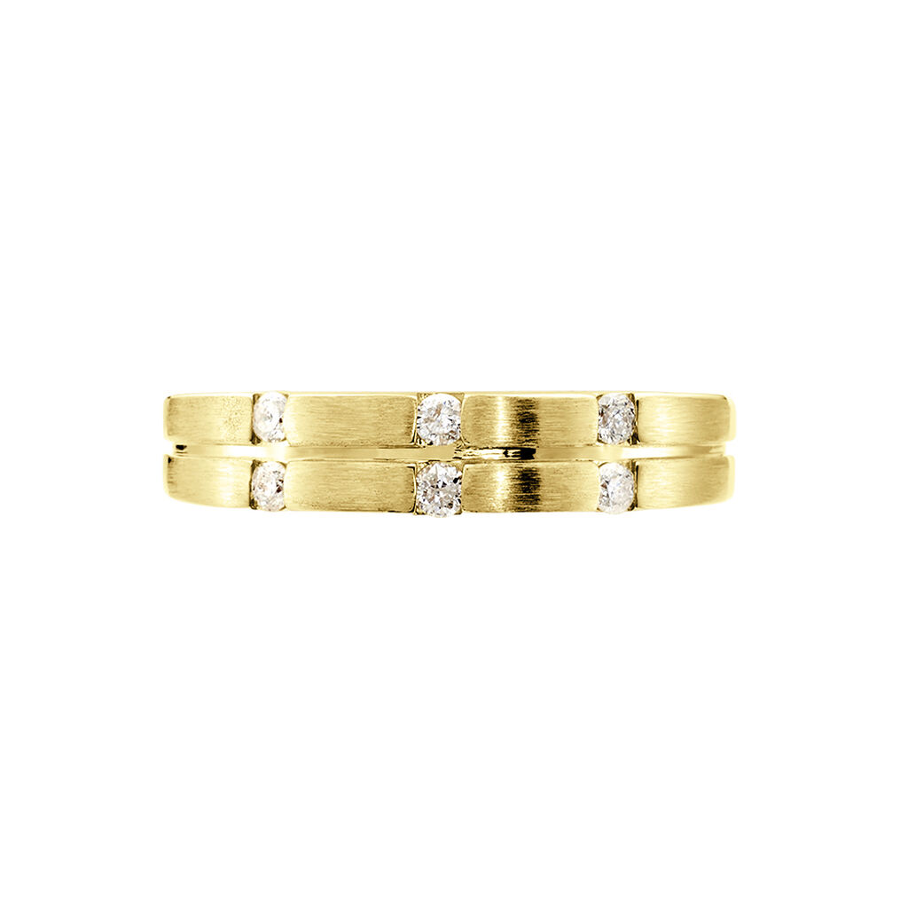 AMBRE Damen Ring Gold 375 (9 Karat) Diamant Wei&szlig; 0,2 ct B 4,6 mm