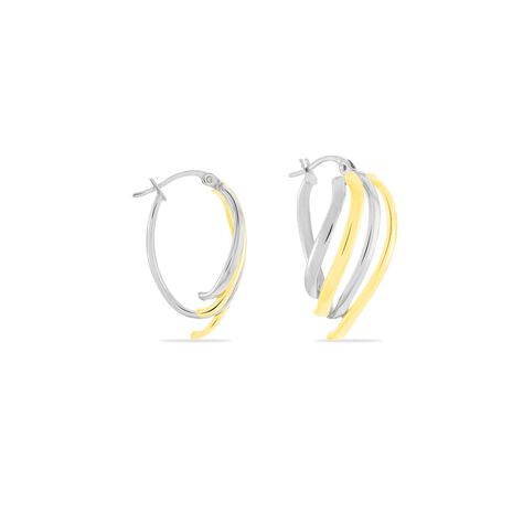 Damen Creolen Gold 375 Bicolor Welle - Creolen Damen | OROVIVO
