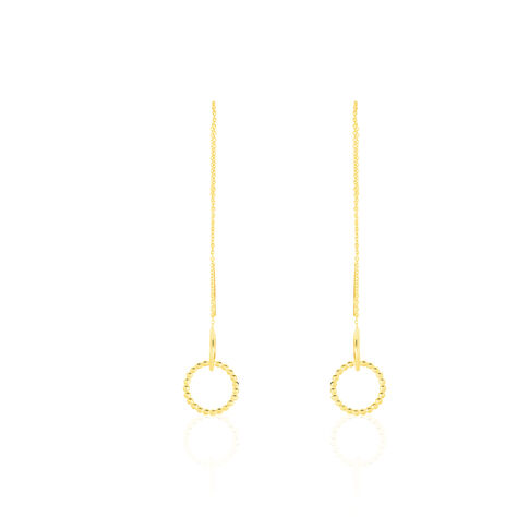 CATA Damen Ohrringe Lang Gold 375 (9 Karat) Kreis - Ohrh&auml;nger  | OROVIVO