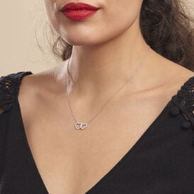 Damen Halskette Silber 925 Zirkonia Doppelherz Anne-ael - Herzketten Damen | OROVIVO