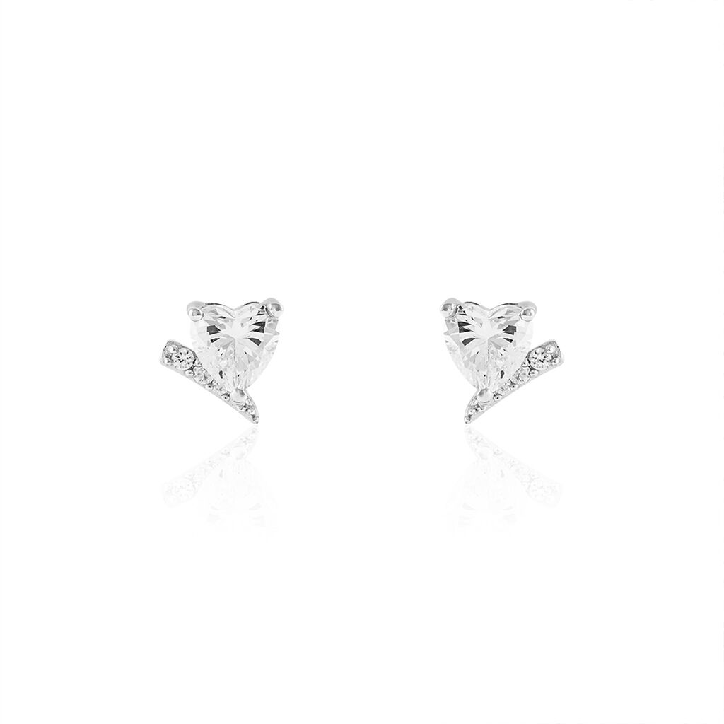 Boucles D'oreilles Puces Varvaraae Or Blanc Oxyde De Zirconium - Spannringe Damen | OROVIVO