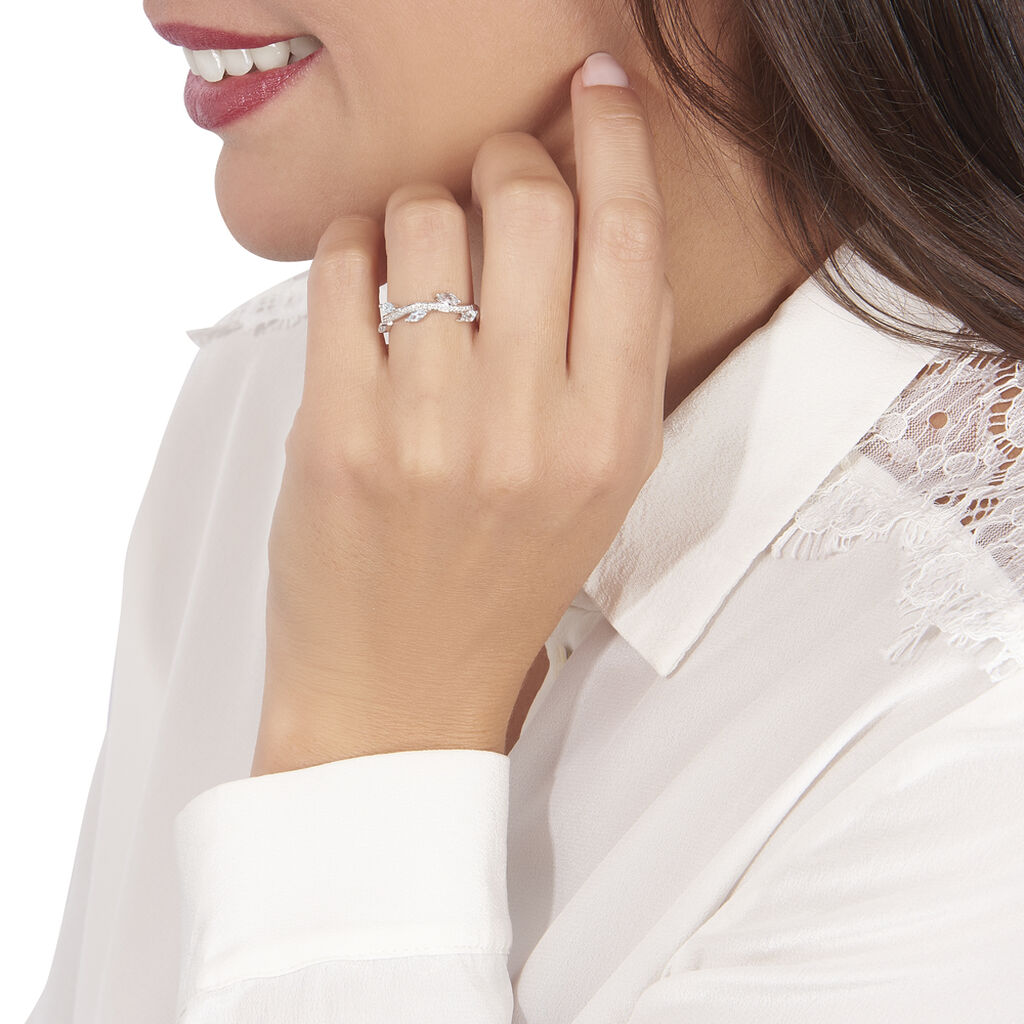 Bague Or Weiss Emmelyne Et Topaze - Spannringe Damen | OROVIVO
