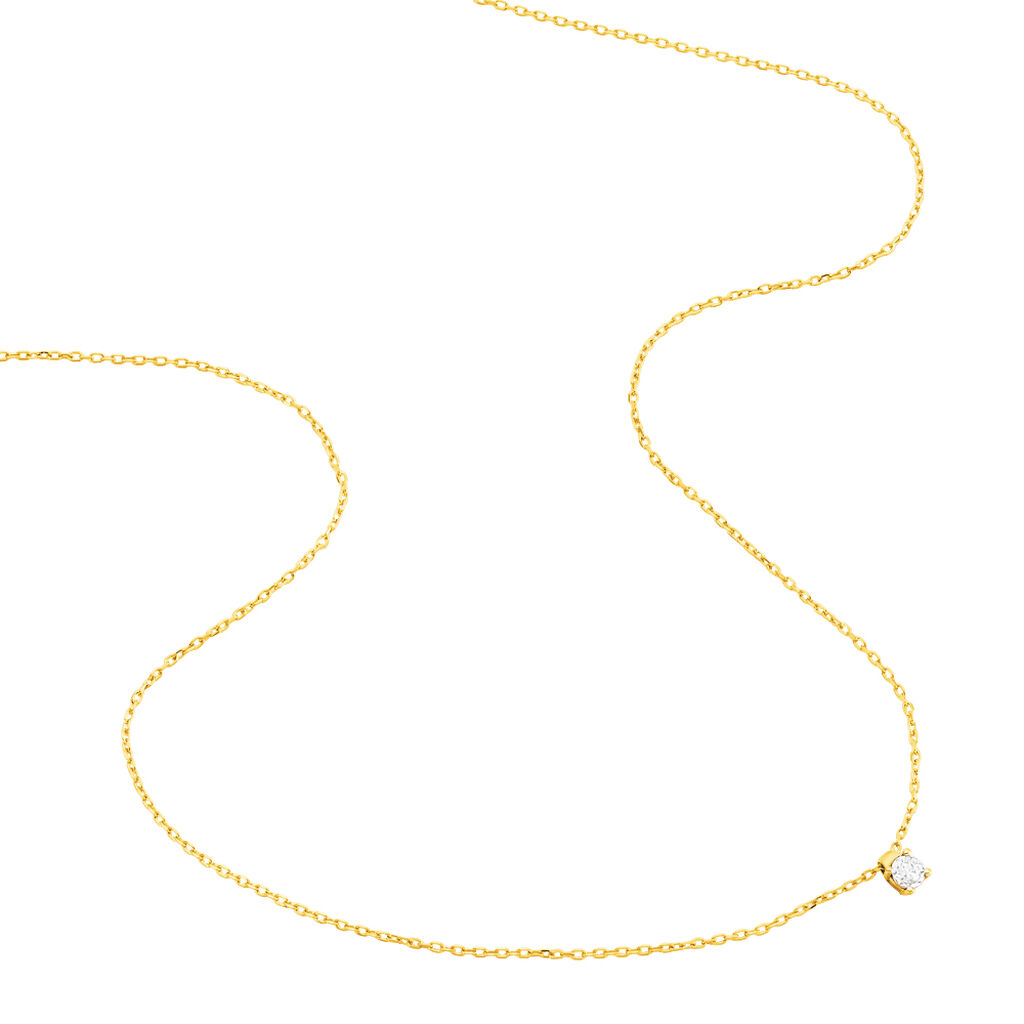 Damen Collier Gold 375 Diamant 0,06ct Ravenna - Halsketten Damen | OROVIVO
