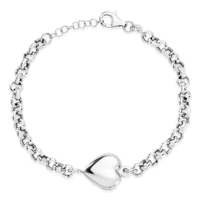 ELYSE Damen Armband Silber 925 Herz B 5,3 mm - Armb&auml;nder mit Anh&auml;nger Damen | OROVIVO