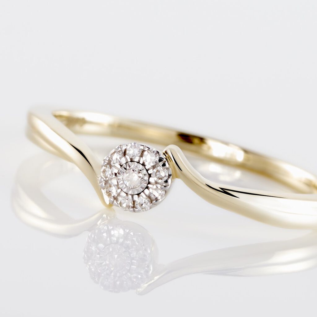 Bague Or Jaune Cerisette Diamant - Spannringe Damen | OROVIVO