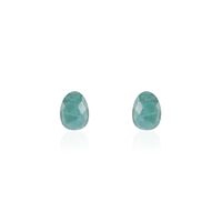 Damen Ohrstecker Silber vergoldet 925 Amazonit Türkis 2,74ct Lora 