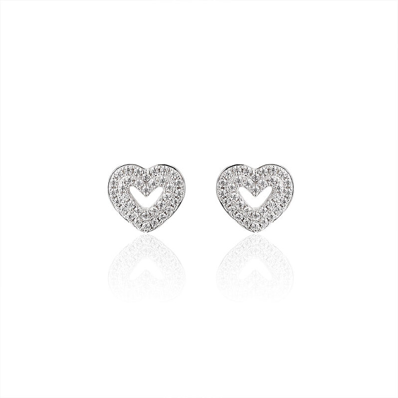 Boucles D'oreilles Lynna Or Weiss Cœur - Spannringe Damen | OROVIVO