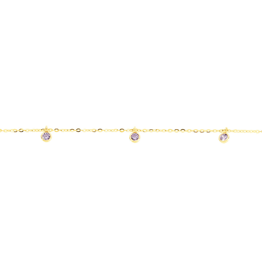 Damen Armband Gold 375 Zirkonia Violett Kreis Talila 1 - Armbänder mit Anhänger Damen | OROVIVO