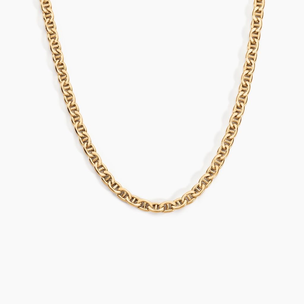 Collier Capucin Or Jaune Maille Marine Plate - Spannringe Herren | OROVIVO