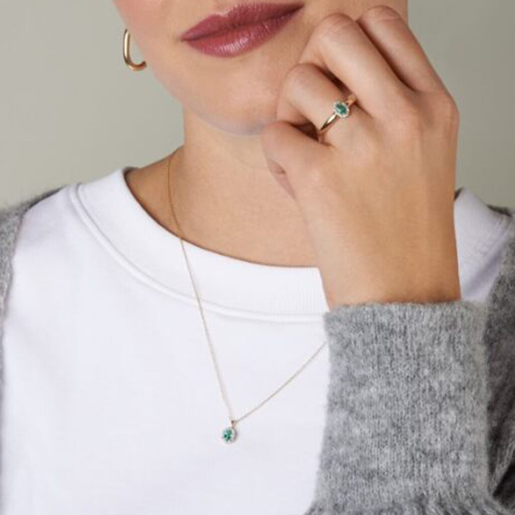 Damen Kette Gold 585 Smaragd 0,37ct Marion - Halsketten Damen | OROVIVO