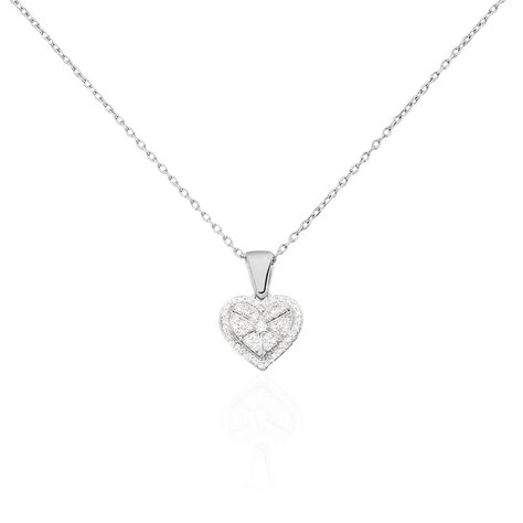 Damen Collier Weißgold 375 Diamant 0,11ct Herz Valerie - Halsketten Damen | OROVIVO