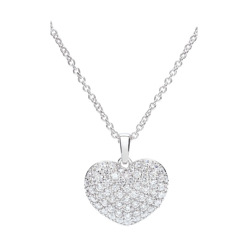 Damen Collier Silber 925 Zirkonia Wei&szlig; Herz - Halsketten Damen | OROVIVO
