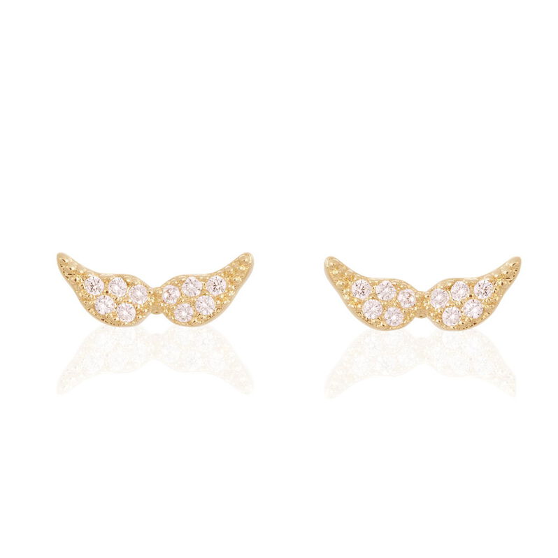 Boucles D'oreilles Pendantes Plaque Or Jaune Oxyde De Zirconium - Spannringe Damen | OROVIVO