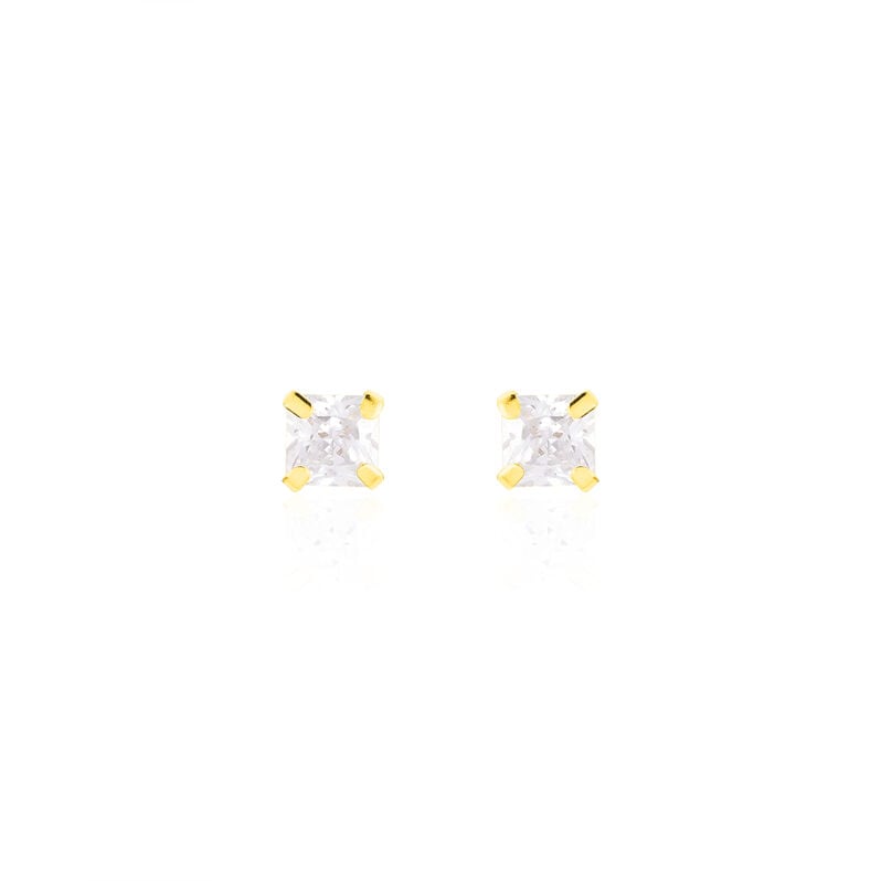 Damen Ohrstecker Gold 375 Zirkonia Viereck Rafaela  - Ohrstecker Damen | OROVIVO