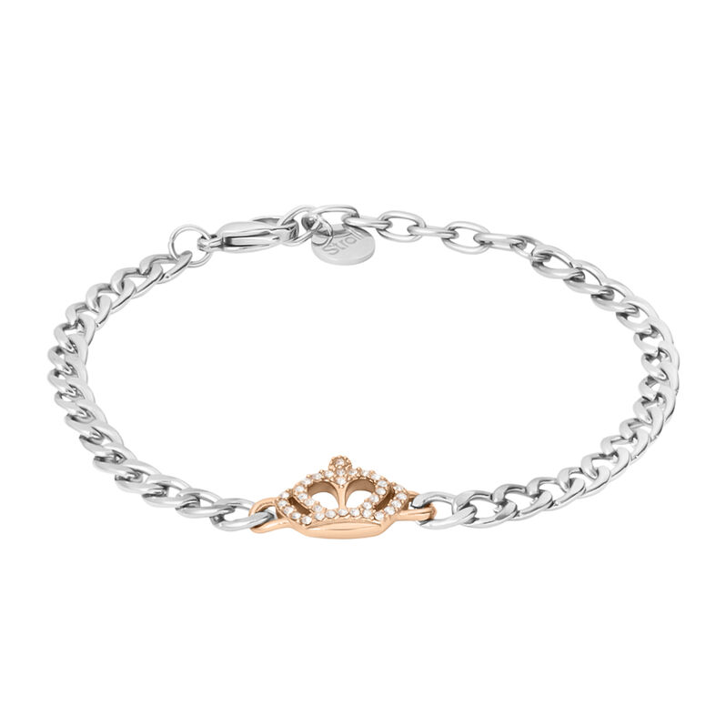 Bracciale Sunrise Acciaio Bicolore Bianco / Rosa Cristallo - Spannringe Damen | OROVIVO