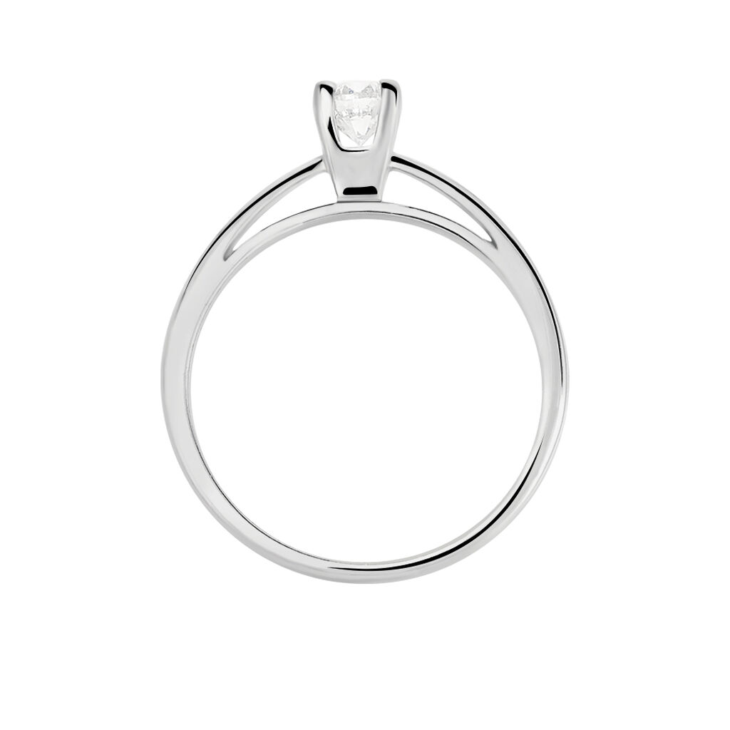 Bague Solitaire Loren Or Blanc Diamant - Spannringe Damen | OROVIVO