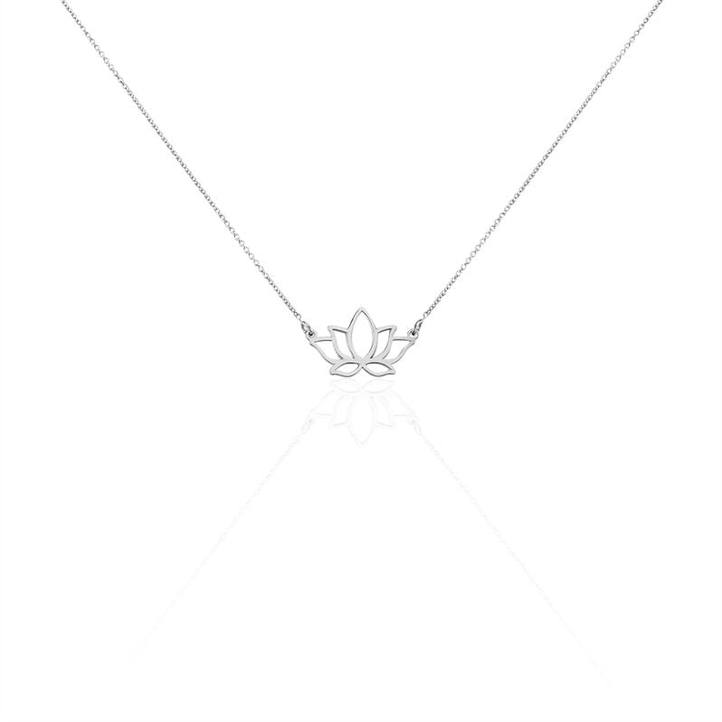 GLORIA Damen Collier Silber Silber 925 Lotusblume B 1 mm - Halsketten Damen | OROVIVO