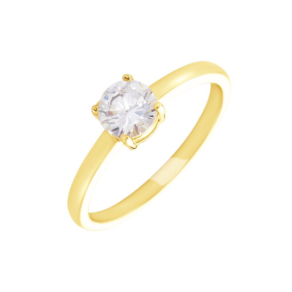 RUMYANA Damen Ring Silber vergoldet 925 Zirkonia Weiß 1,35 ct B 2 mm, Ring mit Stein