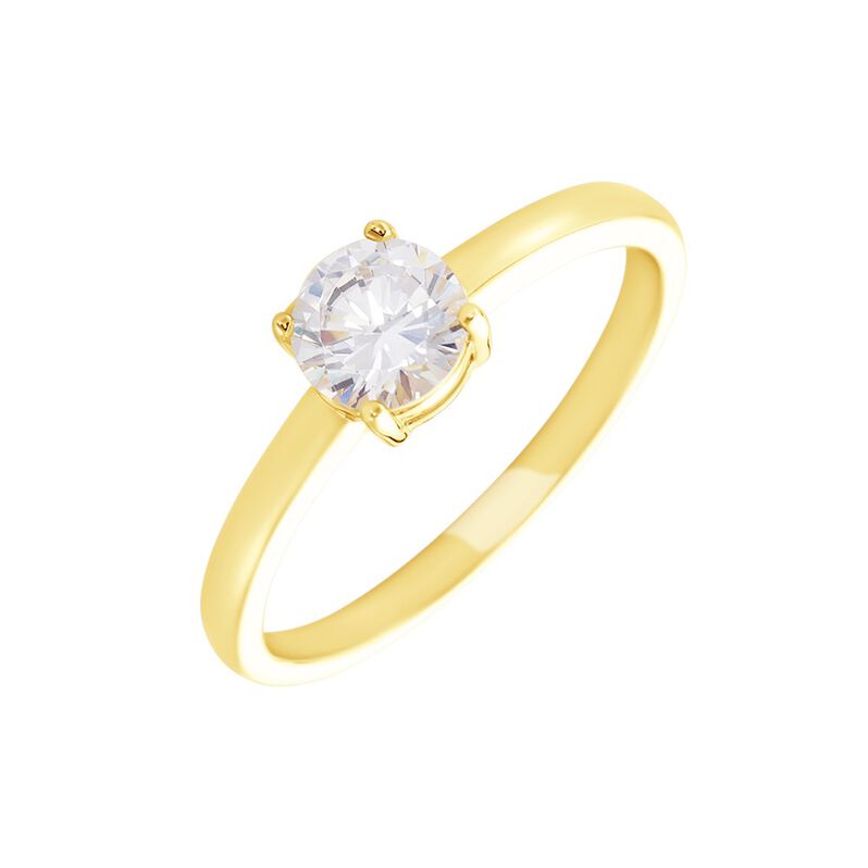RUMYANA Damen Ring Silber vergoldet 925 Zirkonia Wei&szlig; 1,35 ct B 2 mm - Verlobungsringe Damen | OROVIVO