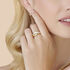 PAVELINA Damen Ring Gold Bicolor Gelb/Silber 585 (14 Karat) Diamant Weiß 0,03 ct Blume