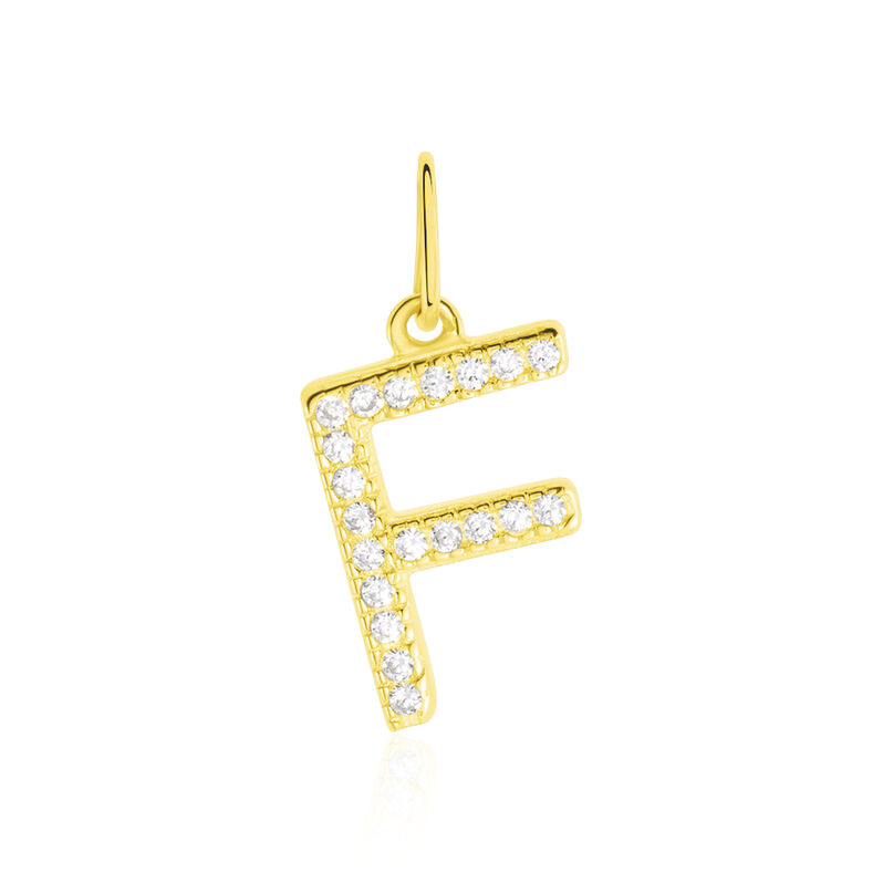 Anhänger Gold 375 Zirkonia Buchstabe F - Schmuckanhänger Familie | OROVIVO