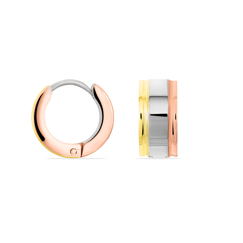 Damen Creolen Edelstahl Tricolor B 3 mm