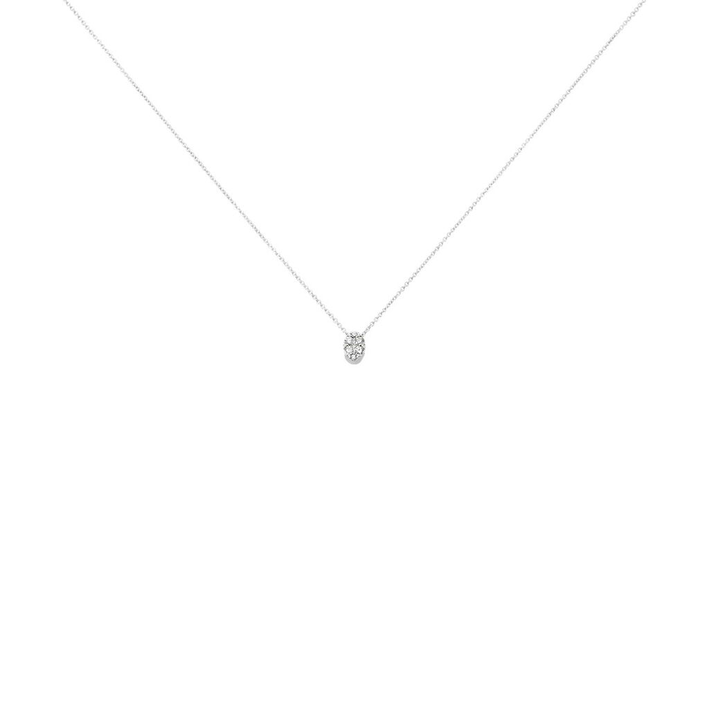 Damen Halskette Weißgold 375 Strass rhodiniert - Halsketten Damen | OROVIVO