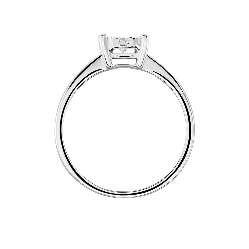 PETALI Damen Ring Wei&szlig;gold 750 (18 Karat) Diamant Wei&szlig; 0,16 ct