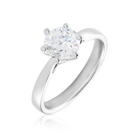 Ring Weißgold 750 Synthetischer Diamant 1ct - Ringe mit Stein Damen | OROVIVO