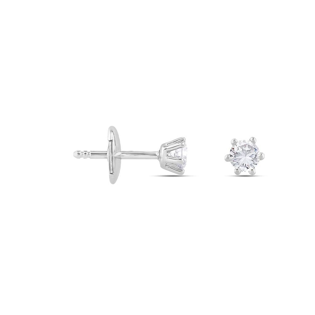 Sonate Damen Ohrstecker Weißgold 750 (18 Karat) Synthetischer Diamant Weiß 0,71 ct, Ohrstecker mit Stein