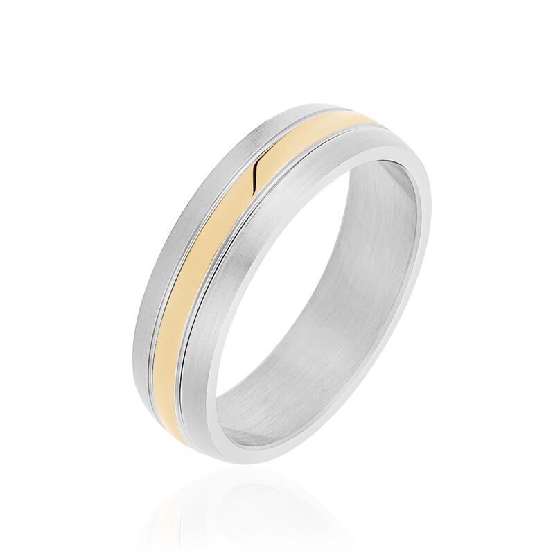 Herrenring Edelstahl Bicolor gestreift Gustave - Ringe Herren | OROVIVO