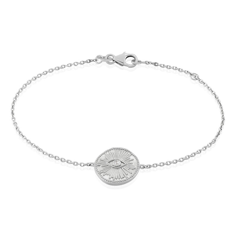 Bracelet Argent Maellie Ronde œil Oxyde - Spannringe Damen | OROVIVO