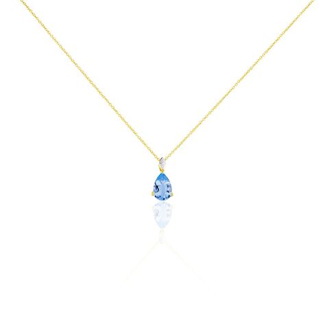 Damen Collier Silber vergoldet 925 Andere Steine Blau Evitta - Halsketten  | OROVIVO