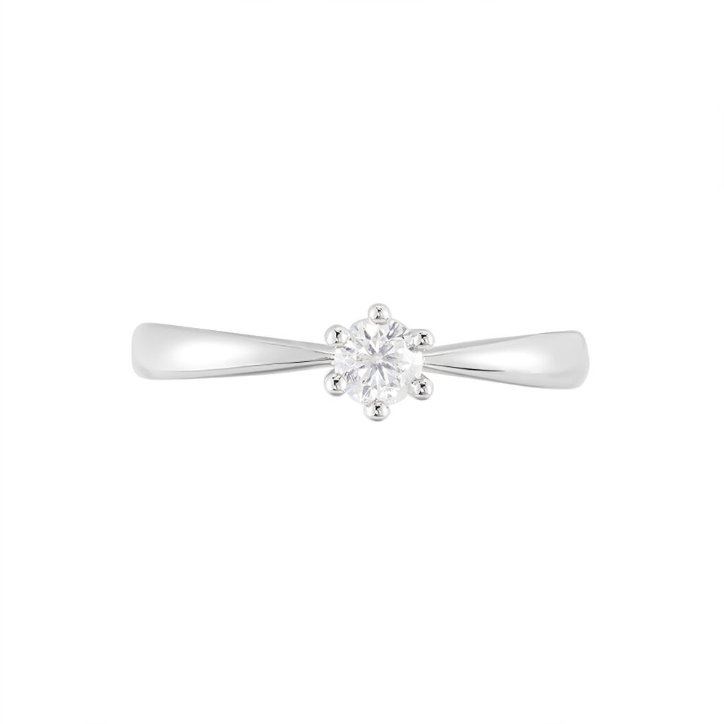 ROME Damen Ring Wei&szlig;gold 375 (9 Karat) Diamant Wei&szlig; 0,2 ct