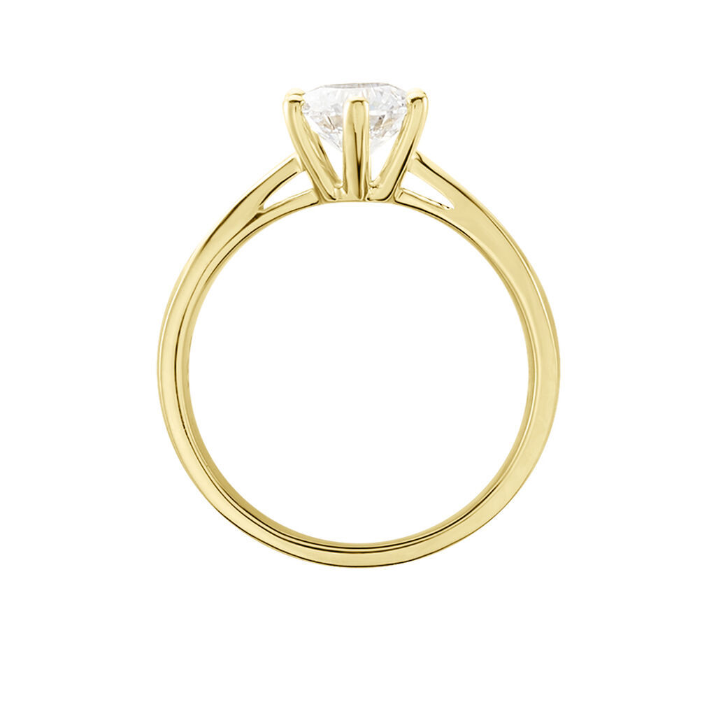 Sonate Damen Ring Gold 750 (18 Karat) Synthetischer Diamant Wei&szlig; 0,77 ct
