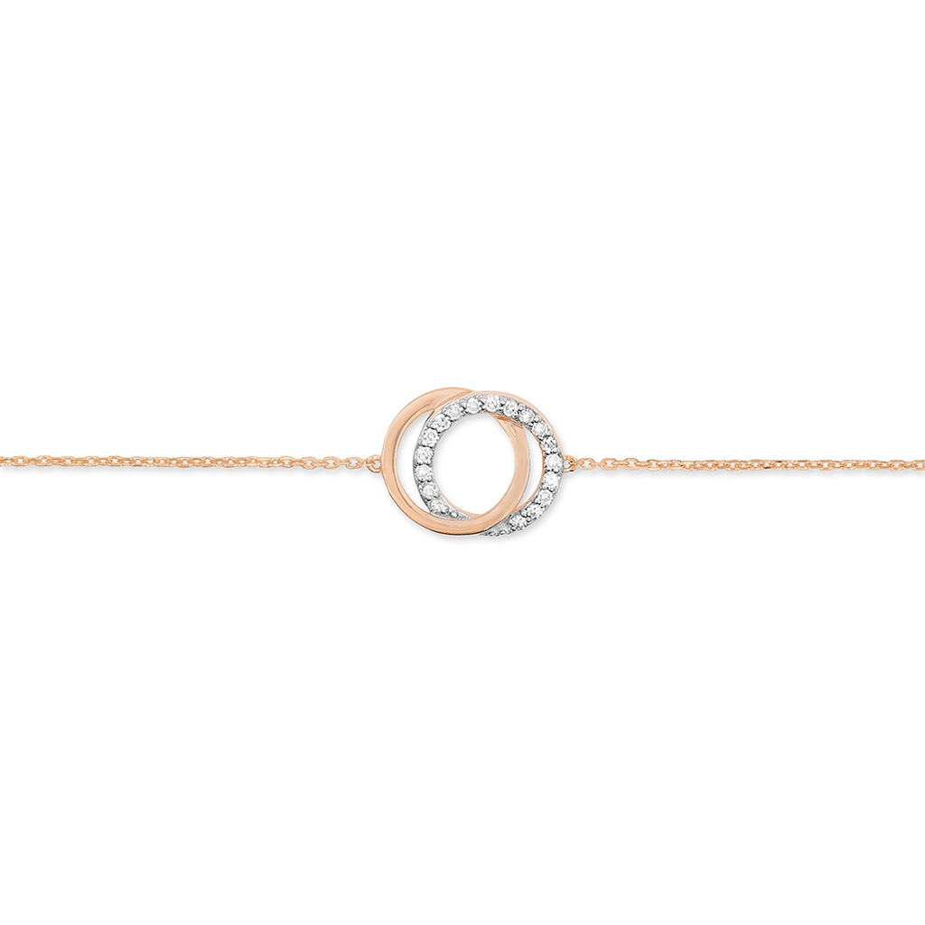 ABSOLU Damen Armband Gold Bicolor 375 (9 Karat) Diamant Wei&szlig; 0,06 ct Kreis