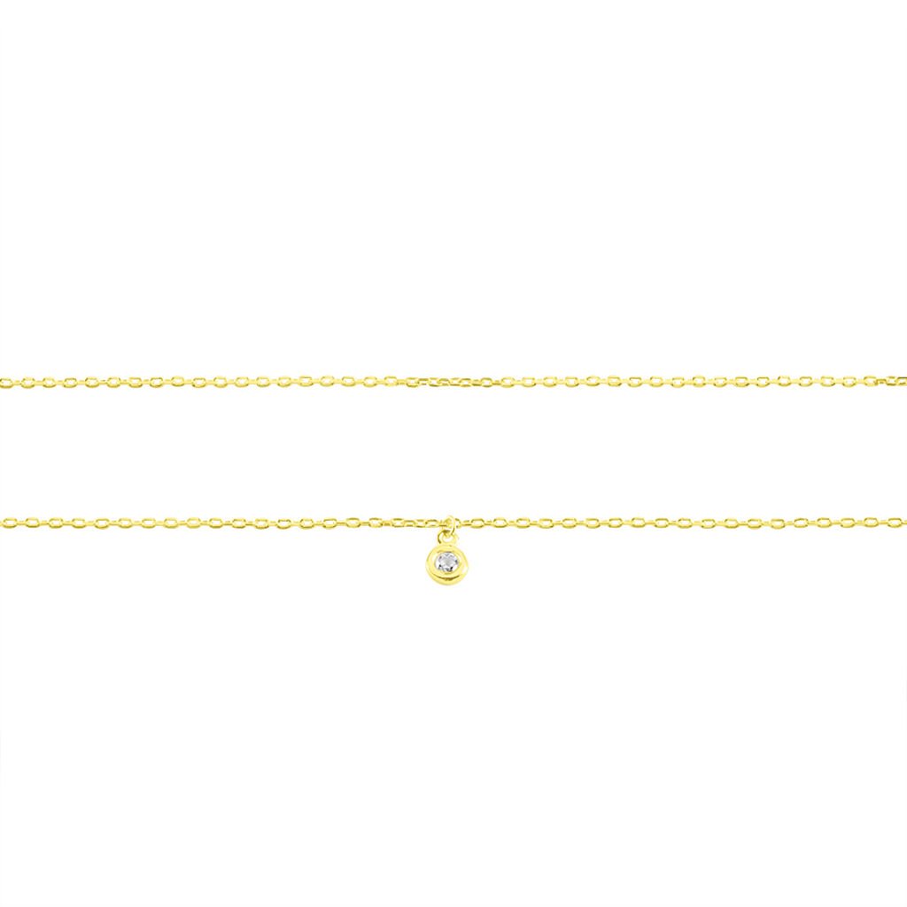 RAKI Damen Armband Gold 375 (9 Karat) Zirkonia Wei&szlig; B 0,25 mm