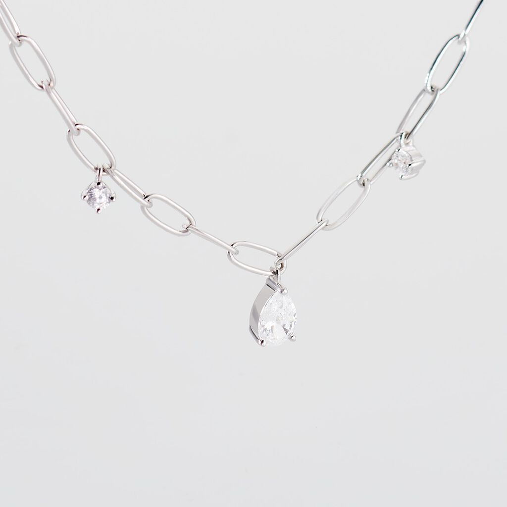 Damen Collier Silber 925 Zirkonia Tropfen Tinsley 2,80mm - Halsketten Damen | OROVIVO