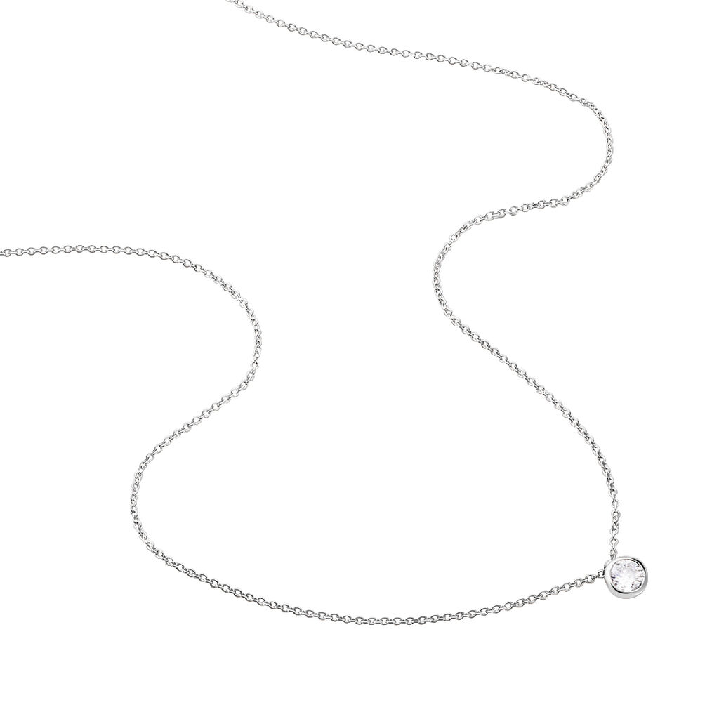 Damen Collier Silber 925 Zirkonia Wei&szlig;