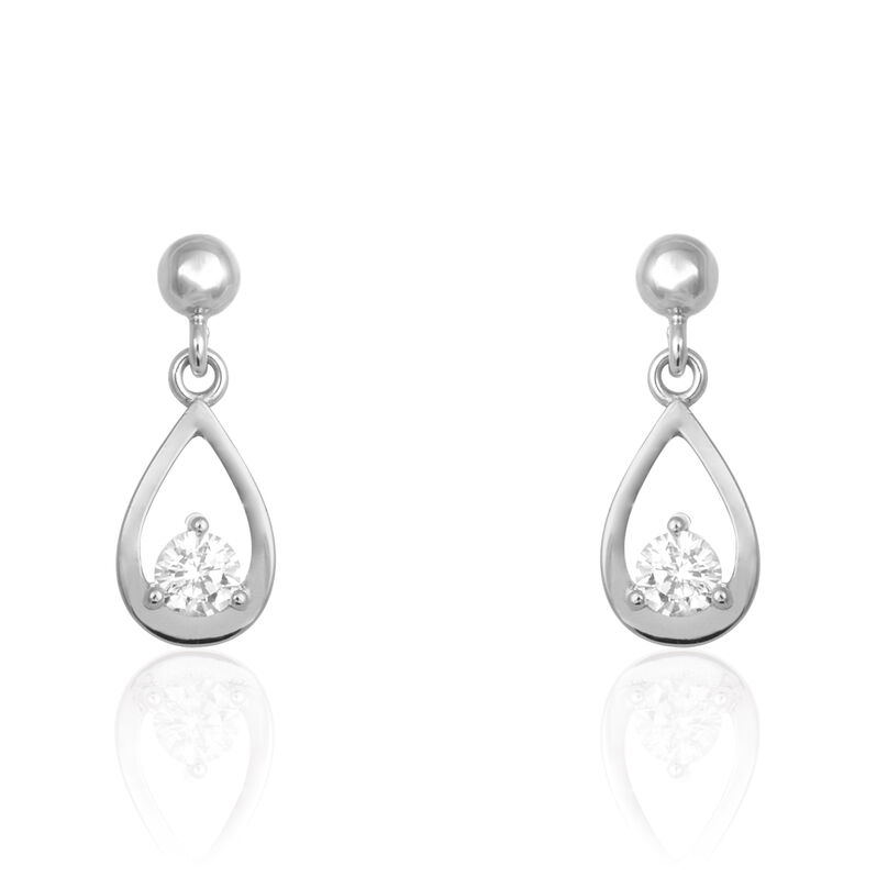 BETHILDA Damen Ohrstecker Silber 925 Zirkonia Wei&szlig; Tropfen - Ohrstecker Damen | OROVIVO