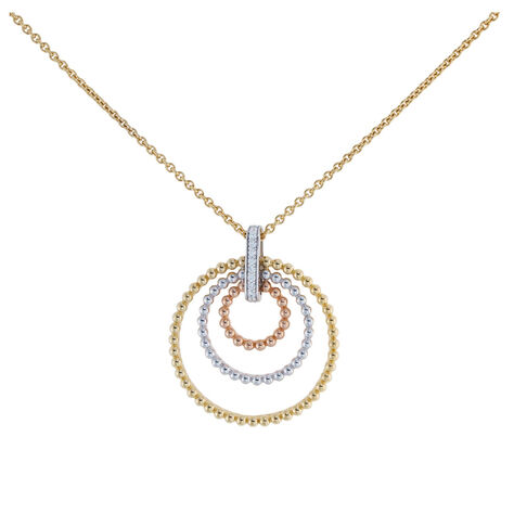 Damen Collier Messing Gold 750 plattiert Tricolor - Halsketten Damen | OROVIVO